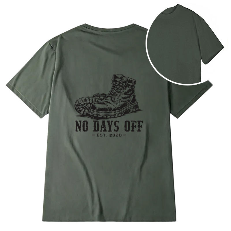 Modecanvas No Days Off DTG Printing Back Classic T-Shirt