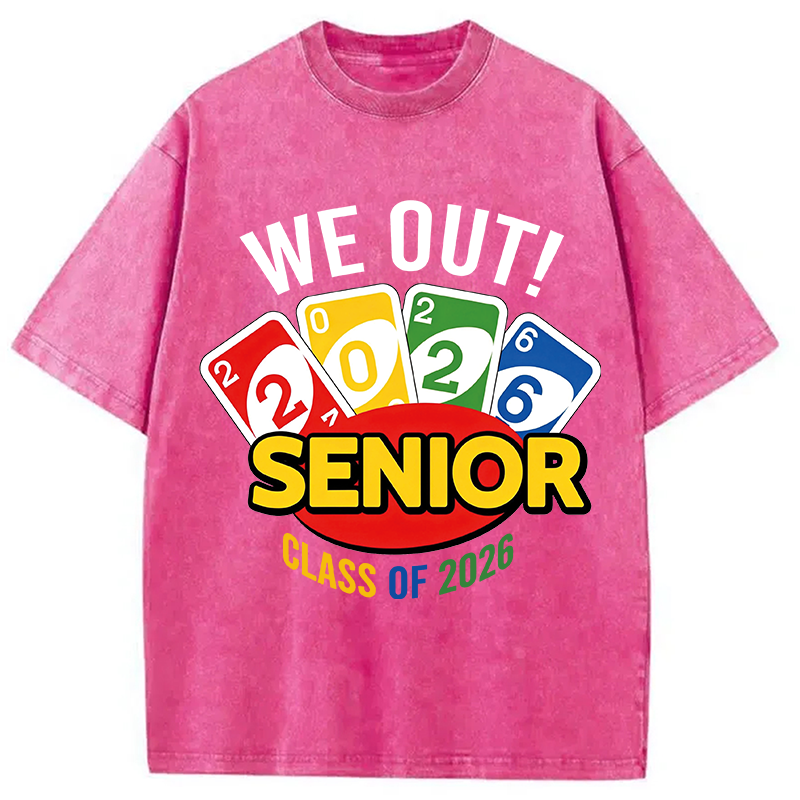 Modecanvas We Out Senior Class of 2026 DTG Printing Washed T-Shirt