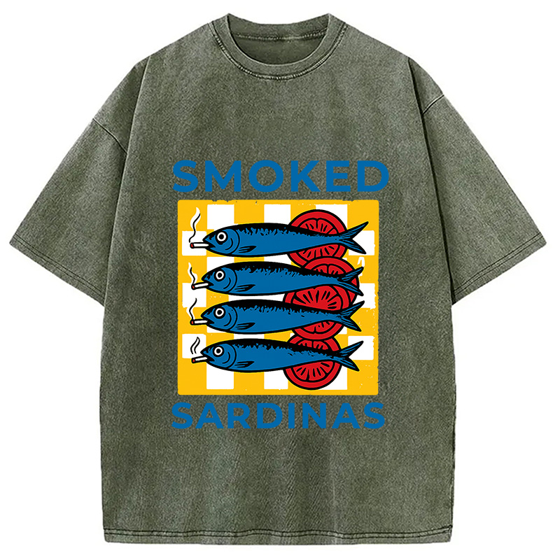 Modecanvas Smoked Sprats Ocean Washed T-Shirt