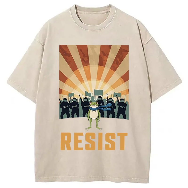 Modecanvas Portland Frog Protest Washed T-Shirt