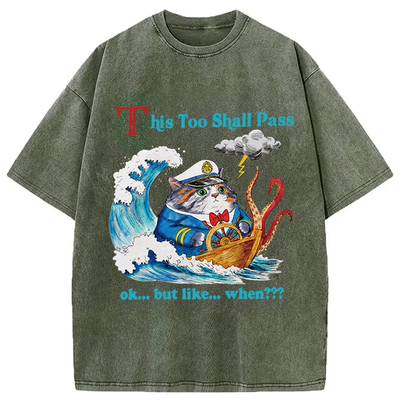 Modecanvas T His Too Shall Pass DTG Printing Washed T-Shirt