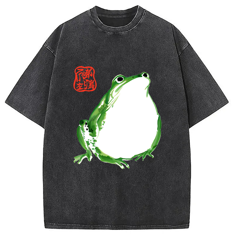 Modecanvas Japanese Frog Matsumoto Hoji Washed T-Shirt
