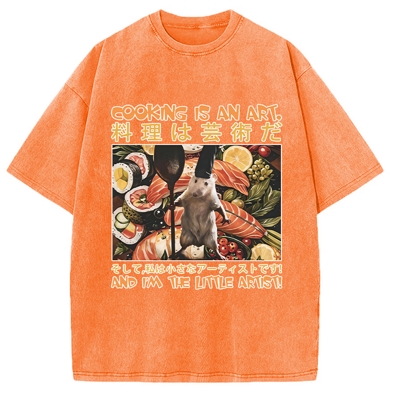 Modecanvas Cooking Is An Art And I'm The Little Artisti DTG Printing Washed T-Shirt