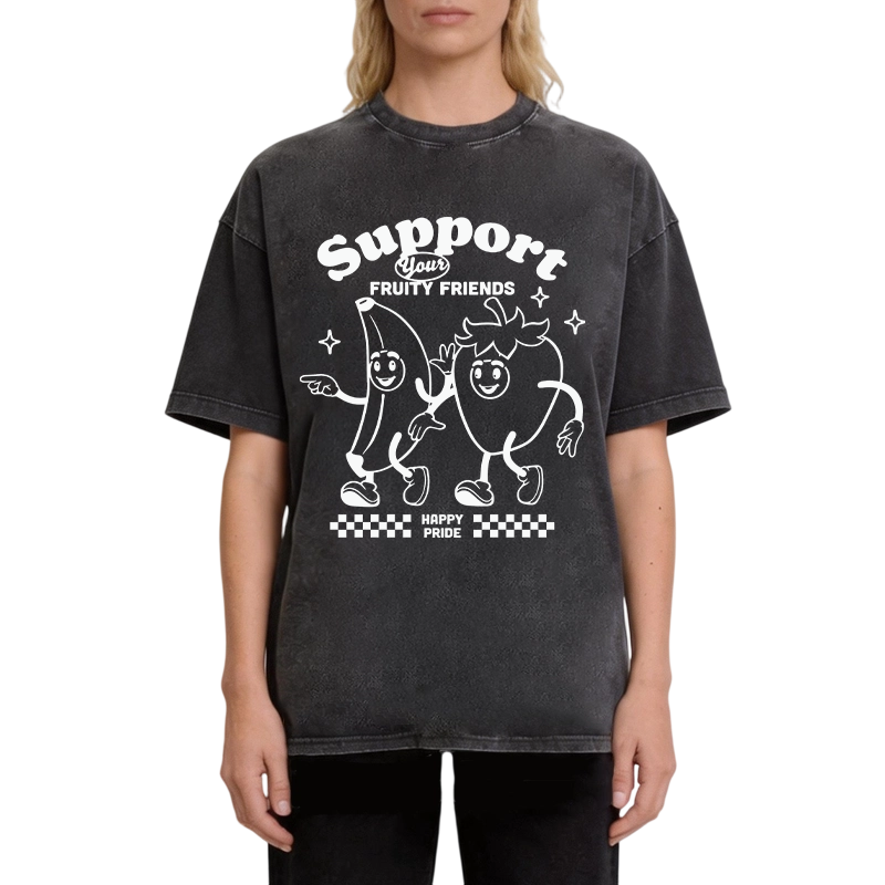 Modecanvas Support Your Fruity Friends DTG Printing Washed T-Shirt