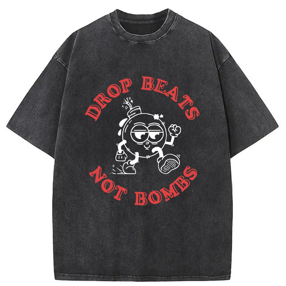 Modecanvas Drop Beats Not Bombs Washed T-Shirt