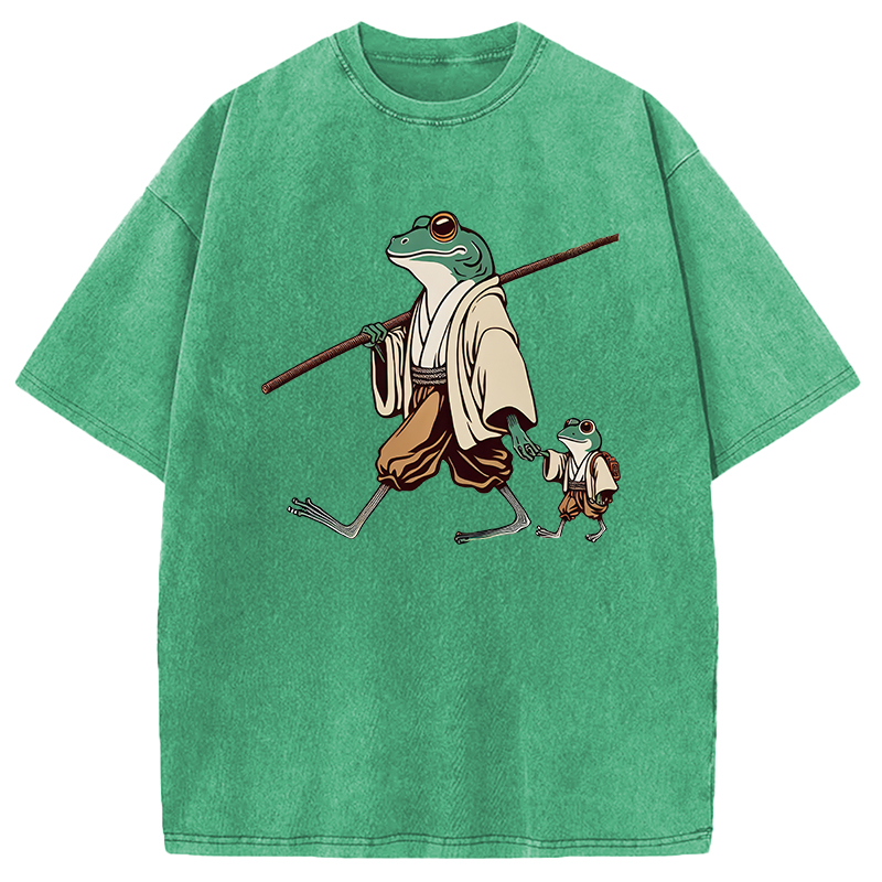 Modecanvas Big Hand Holding Little Hand DTG Printing Washed T-Shirt