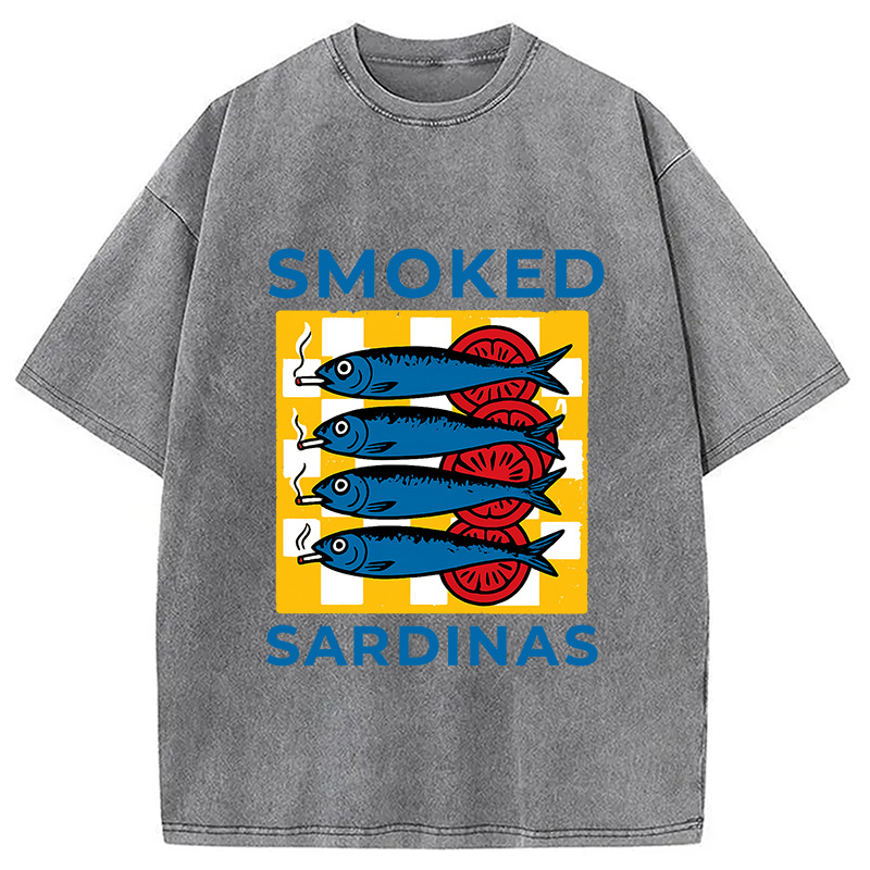 Modecanvas Smoked Sprats Ocean Washed T-Shirt
