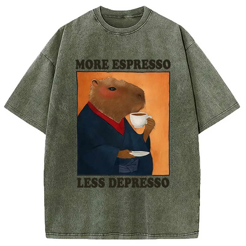Modecanvas Elegant Capybara Washed T-Shirt