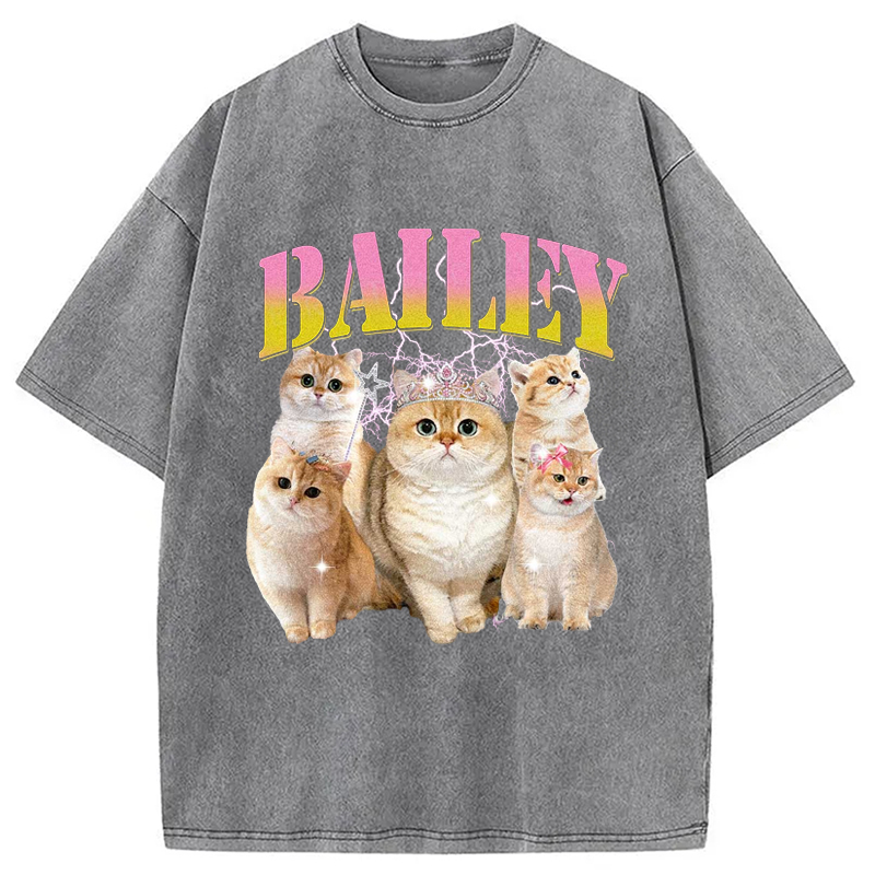Modecanvas Cute Cat Meme Washed T-Shirt