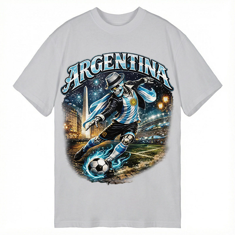 Modecanvas Skull Argentina Football DTG Printing Classic T-Shirt-modecanvas