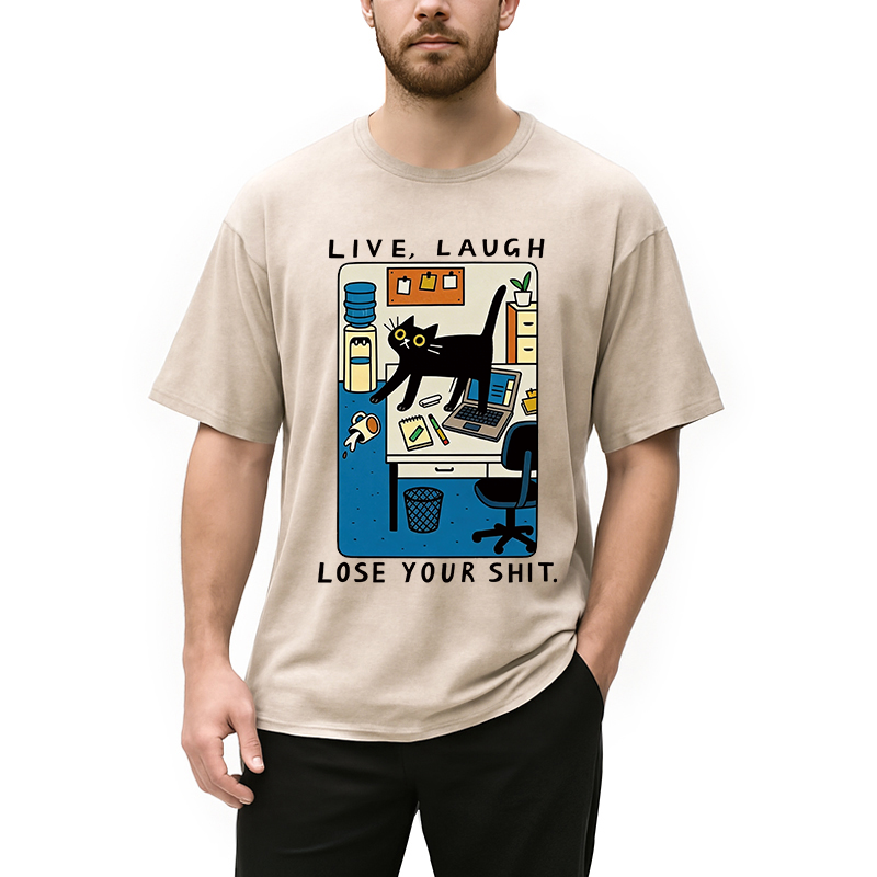 Modecanvas Live Laugh Lose Your Shit DTG Printing Washed T-Shirt