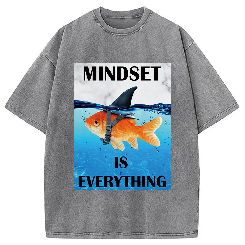 Modecanvas Mindset is Everything DTG Printing Washed T-Shirt