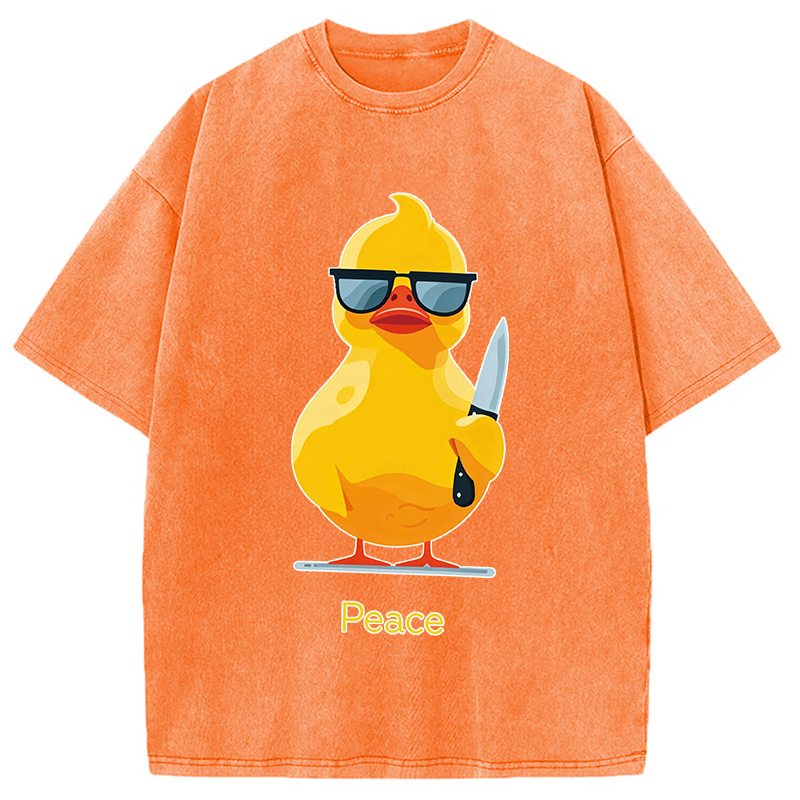 Modecanvas Peace Duck DTG Printing Washed T-Shirt