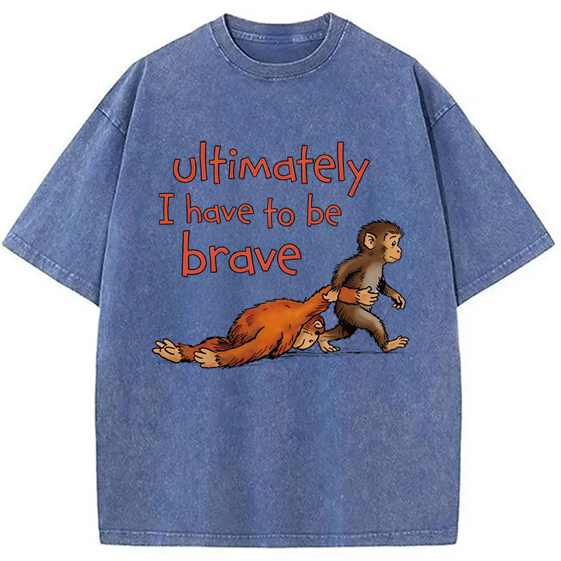 Modecanvas Vintage Monkey Punch DTG Printing Washed T-Shirt
