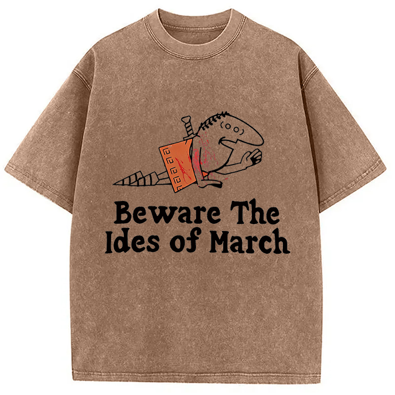Modecanvas Beware The Ides Of March Washed T-Shirt-modecanvas