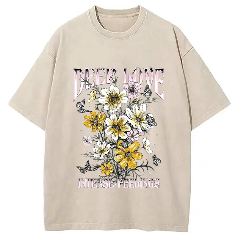 Modecanvas Deep Love Intense Feeling Washed T-Shirt