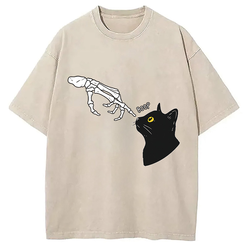 Modecanvas Cat Spooky Boop Washed T-Shirt