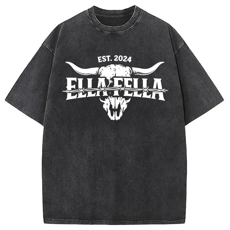 Modecanvas Ella Fella Plain DTG Printing Washed T-Shirt
