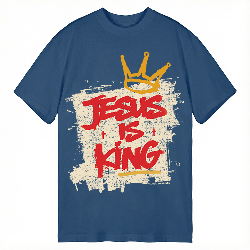 Modecanvas Jesus Is King DTG Printing Classic T-Shirt-modecanvas