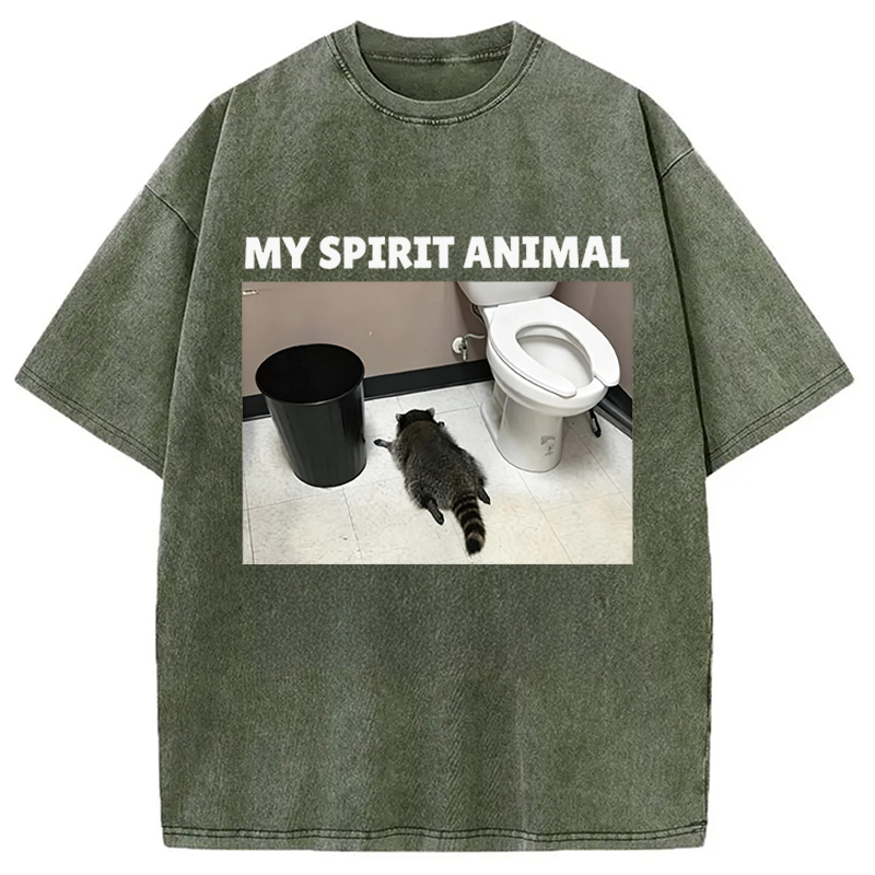 Modecanvas My Spirit Animal DTG Printing Washed T-Shirt