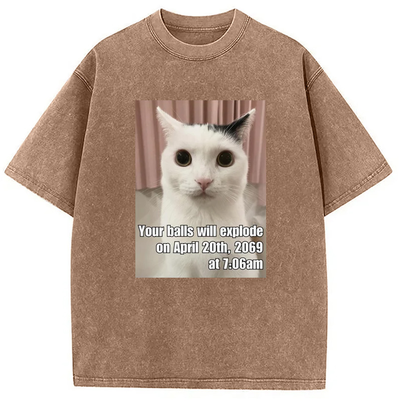 Modecanvas Your Balls Will Explode | Funny Washed T-Shirt