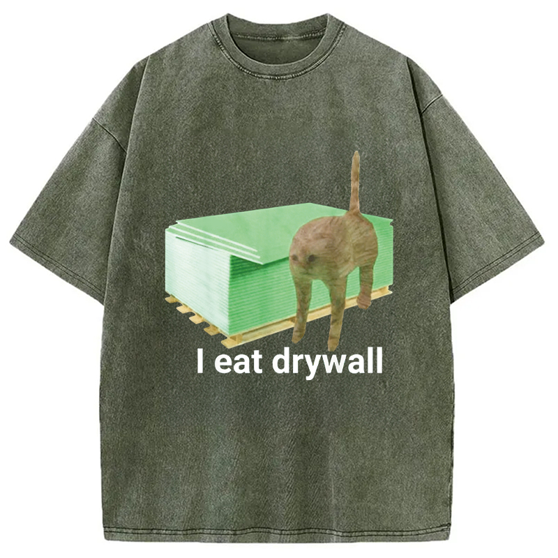 Modecanvas I Eat Drywall Cat Funny
Meme DTG Printing Washed T-Shirt