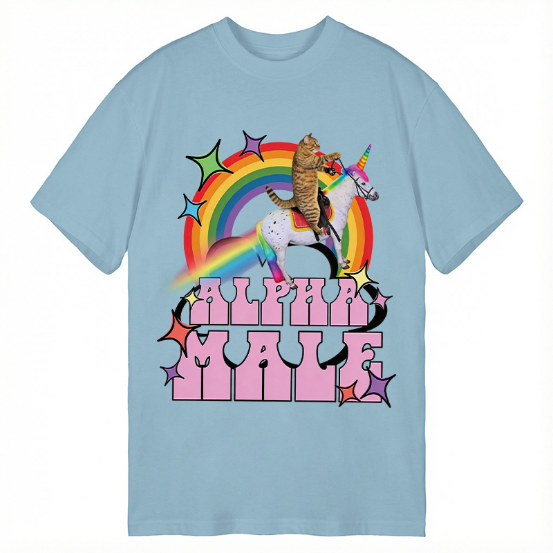 Modecanvas Alpha Male Funny Cat Meme DTG Printing Classic T-Shirt-modecanvas