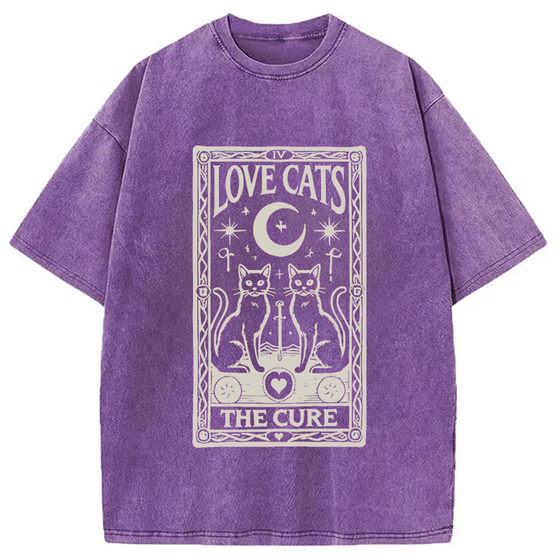 Modecanvas The Cure - Love Cats Washed T-Shirt