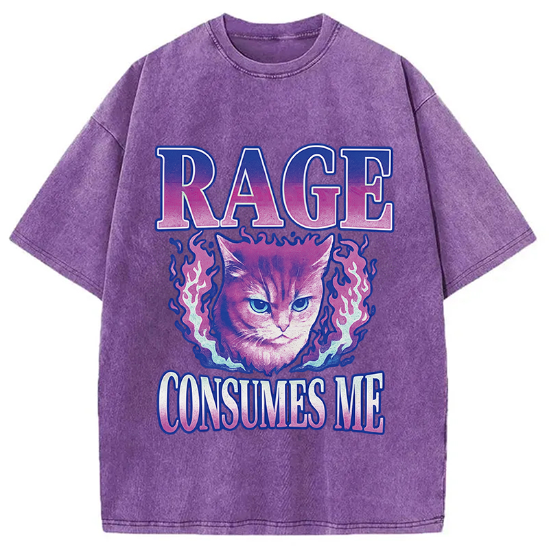 Modecanvas Rage Consumes Me DTG Printing Washed T-Shirt