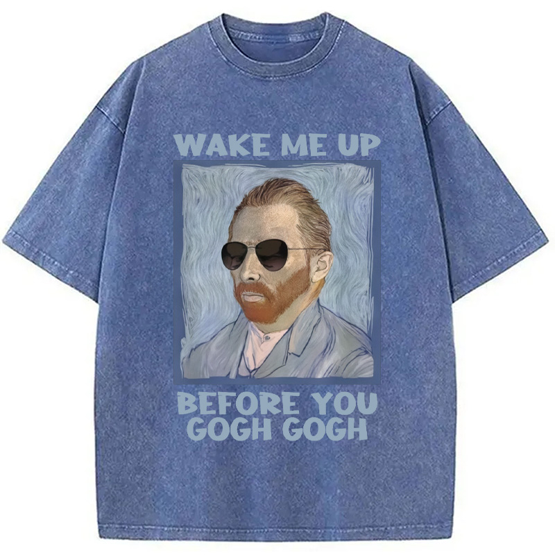 Modecanvas Artsy Van Gogh Meme Washed T-Shirt