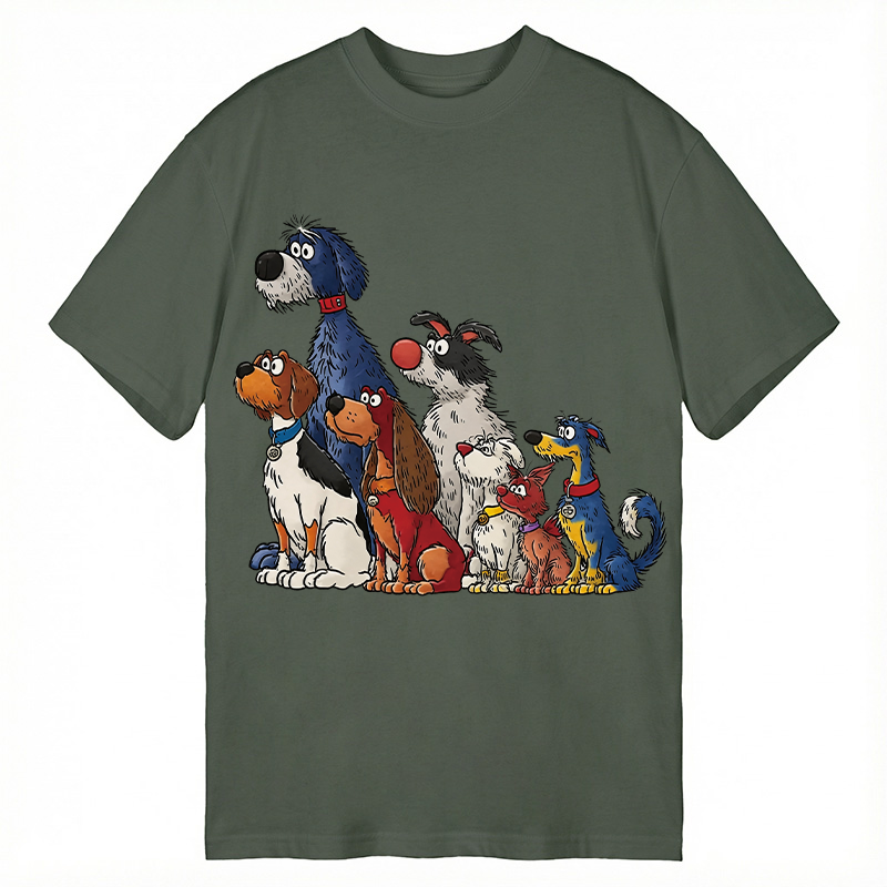 Modecanvas The Waiting Dog Art DTG Printing Classic T-Shirt-modecanvas