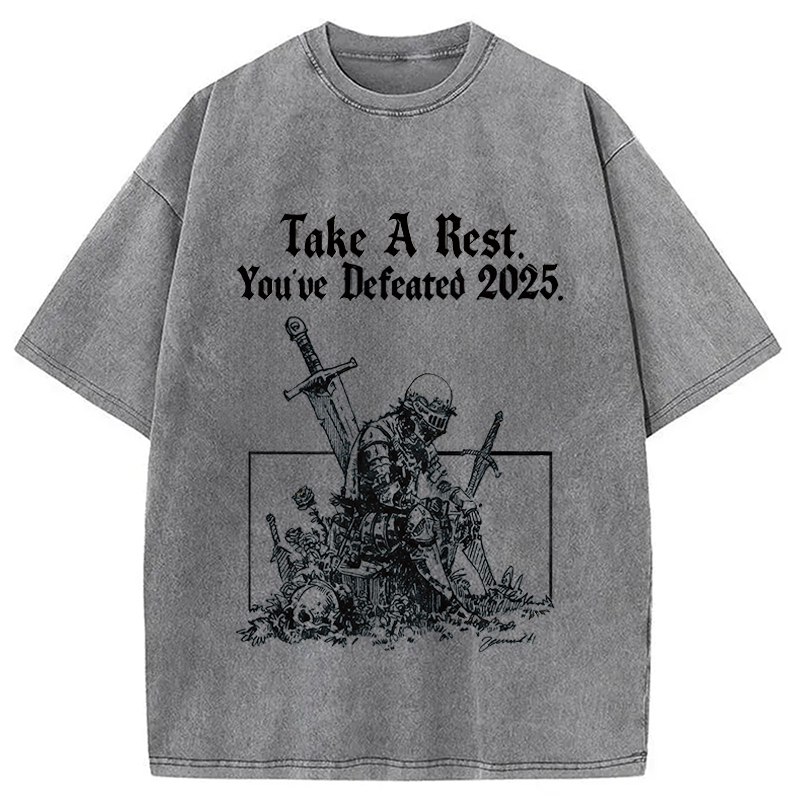 Modecanvas Take A Rest DTG Printing Washed T-Shirt