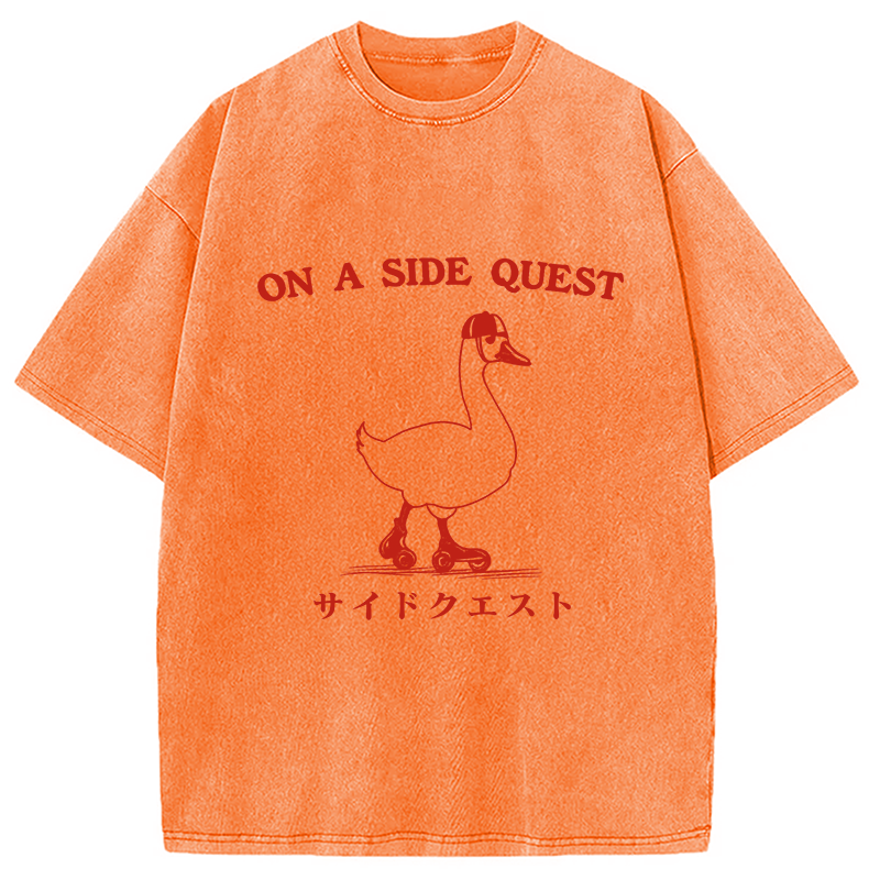 Modecanvas On a Side Quest Goose Washed T-Shirt