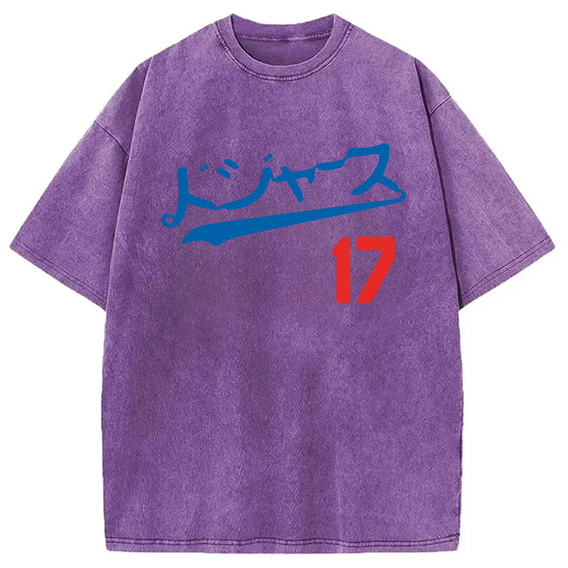 Modecanvas Los Angeles Japanese Baseball Fan Washed T-Shirt