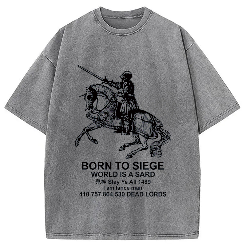 Modecanvas Born To Siege DTG Printing Washed T-Shirt
