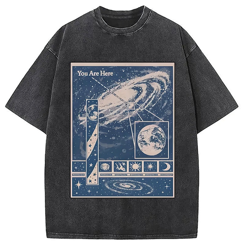 Modecanvas You Are Here Space Washed T-Shirt