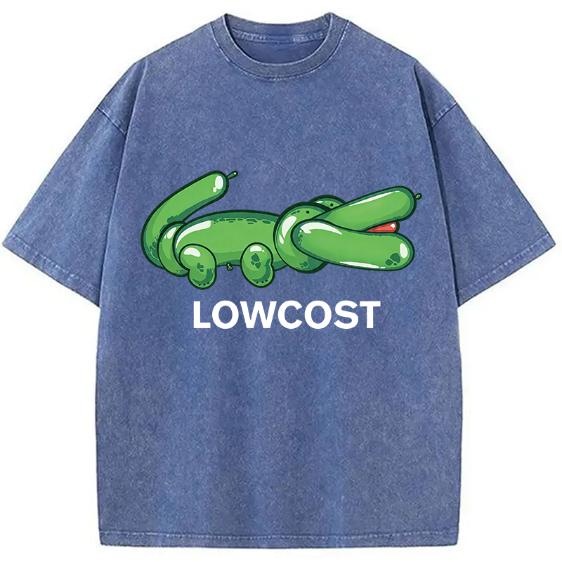 Modecanvas LOWCOST Funny Crocodile DTG Printing Washed T-Shirt