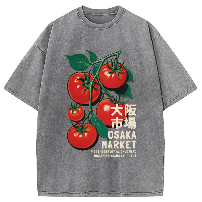 Modecanvas Osaka Market Japanese Tomatoes Washed T-Shirt