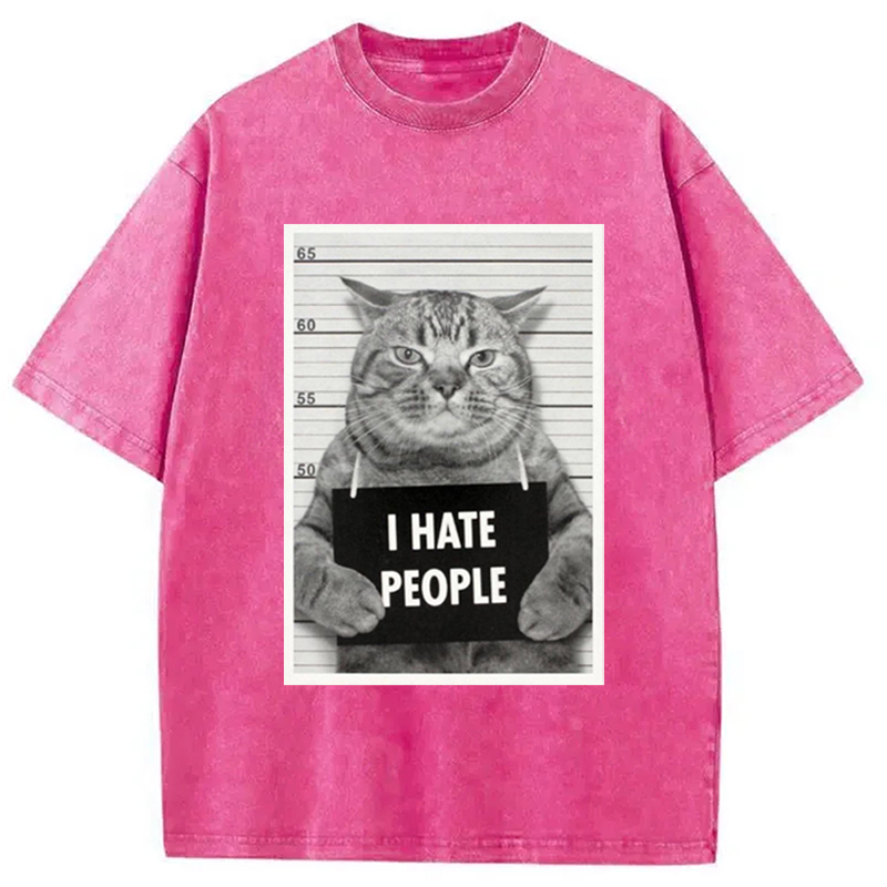 Modecanvas I Hate People Washed T-Shirt