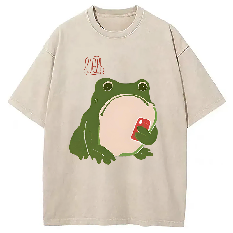 Modecanvas Ugh Matsumoto Hoji Frog Washed T-Shirt