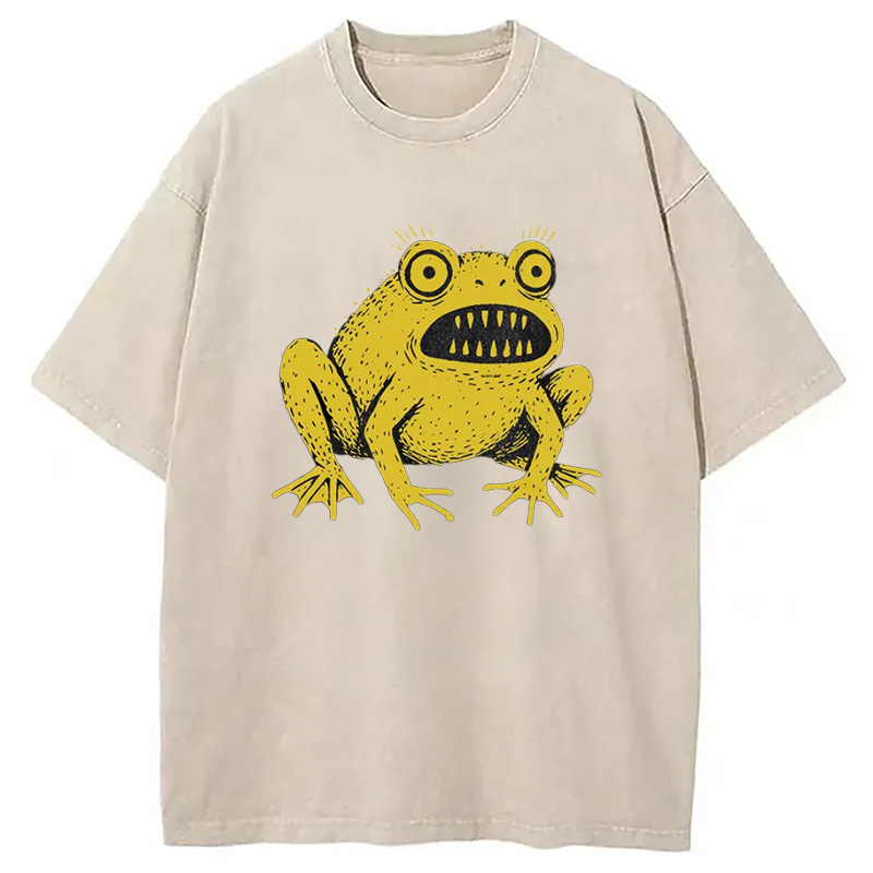 Modecanvas Horrible Japanese Frog Vintage Washed T-Shirt