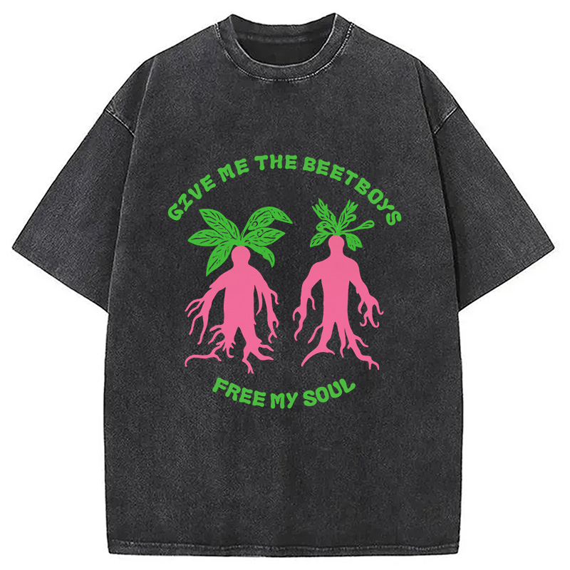 Modecanvas Give Me The Beetboys Washed T-Shirt