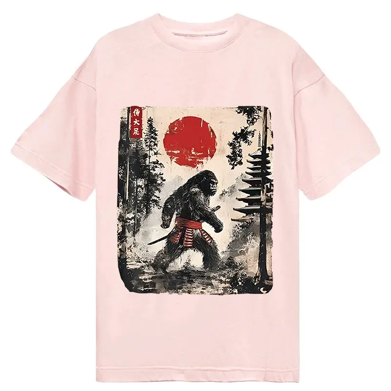 Modecanvas Japanese Samurai Bigfoot DTG Printing Classic T-Shirt-modecanvas