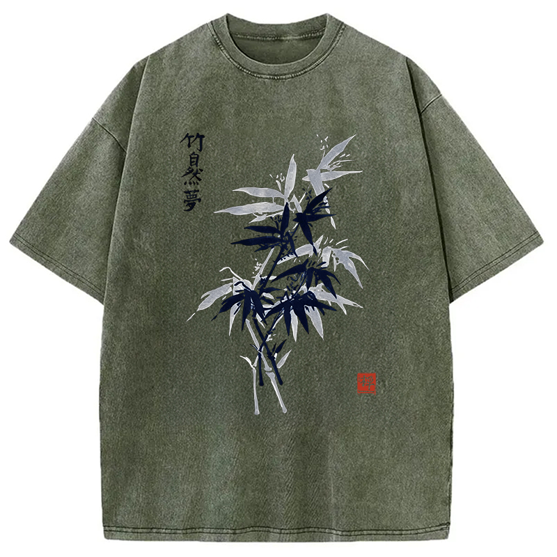 Modecanvas Vintage Bambo DTG Printing Washed T-Shirt-modecanvas