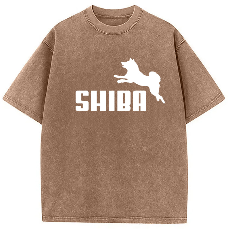 Modecanvas Shiba Dog Japanese Parody Washed T-Shirt