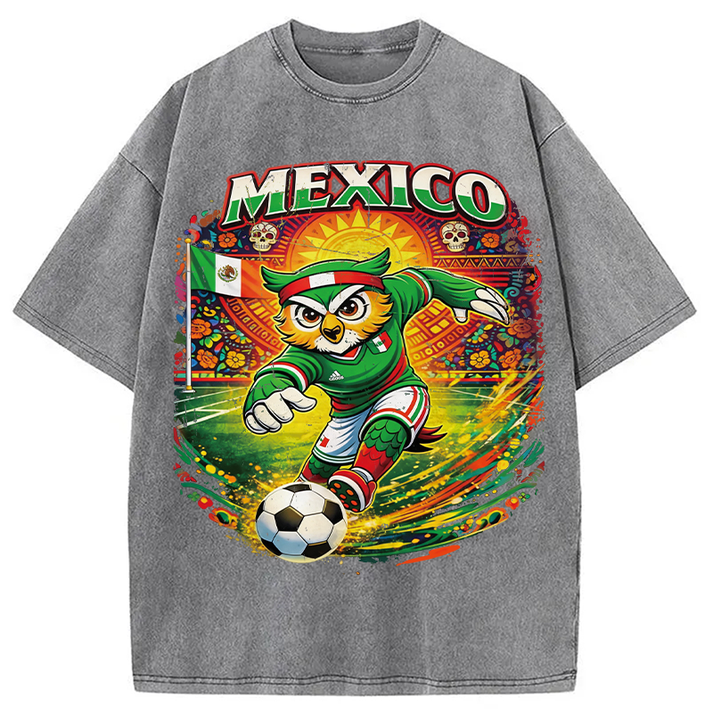 Modecanvas Mexico Soccer DTG Printing Washed T-Shirt