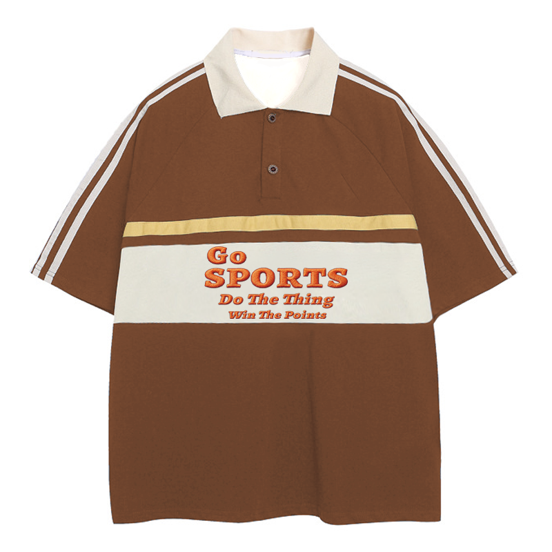 Modecanvas Go Sports Do Thing Win The Points Polo Embroidered T-Shirt