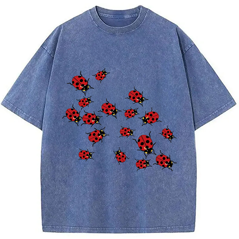 Modecanvas Ladybug DTG Printing Washed T-Shirt