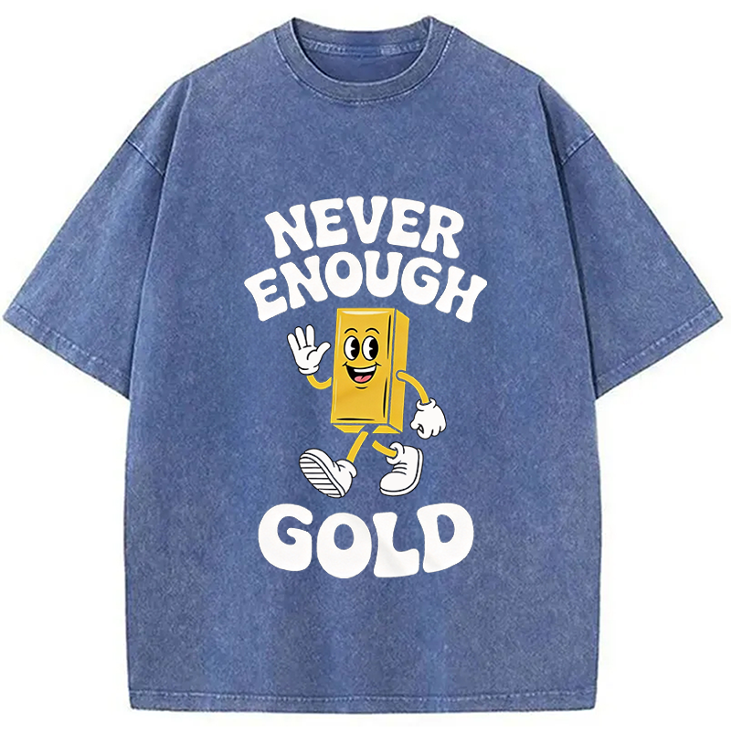 Modecanvas Funny Gold Meme DTG Printing Washed T-Shirt