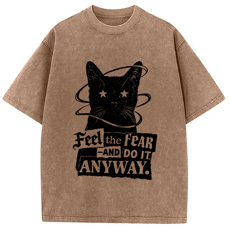 Modecanvas Defiant Whisker Existential Smoke DTG Printing Washed T-Shirt
